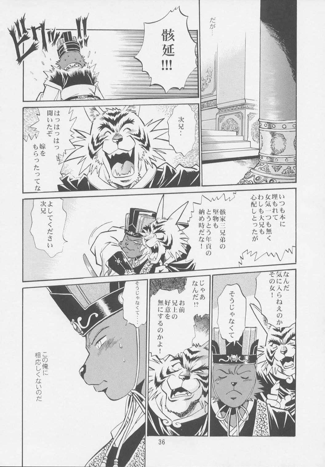 (C64) [Studio Katsudon (Manabe Jouji)] Uraginga Sengoku Gun Yuuden Touitsu hen (Ginga Sengoku Gun Yuuden Rai) page 34 full