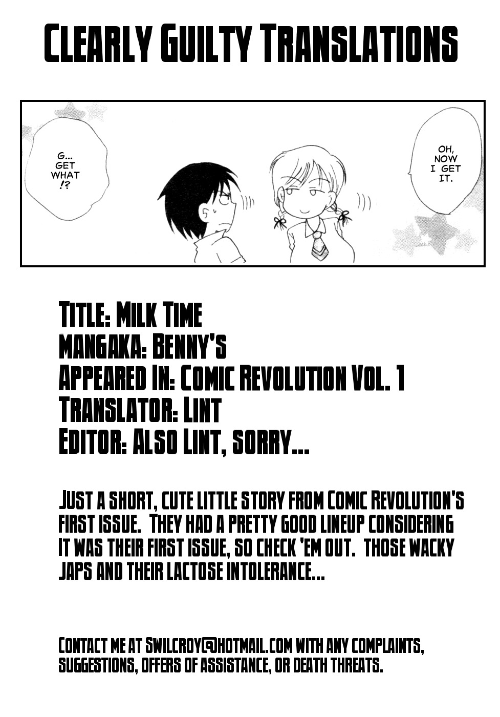 [BENNY'S] Milk Time (Comic Revolution Vol. 1) [English] [Clearly Guilty Translations] page 17 full