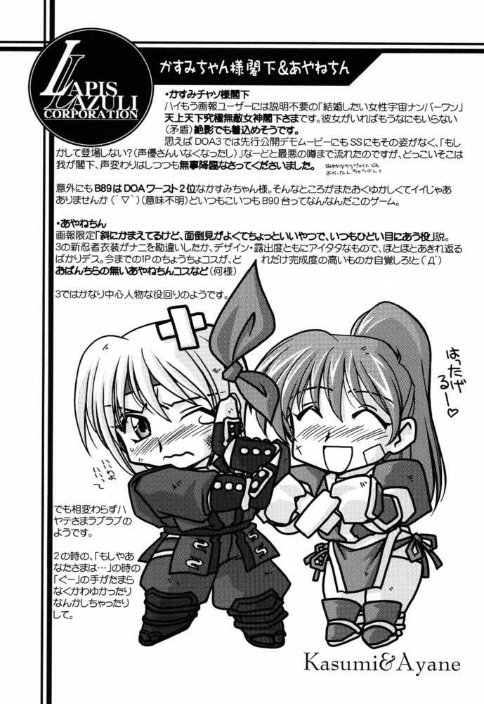 (C61) [U-A Daisakusen, Lapislazuli=corporation (Harada Shoutarou)] Ruridou Gahou CODE:16 (Dead or Alive) page 4 full