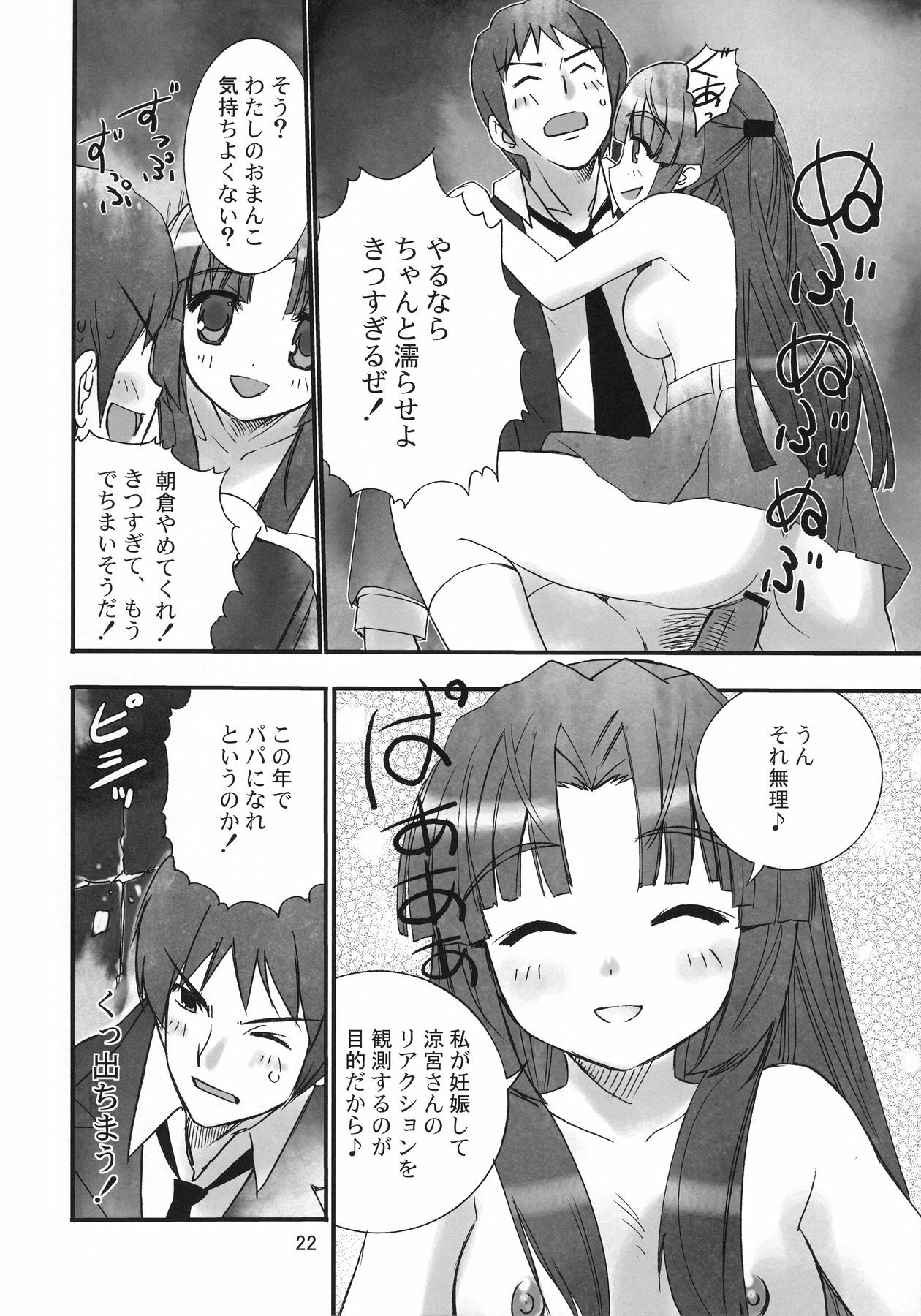 (C70) [Byousatsu Tanukidan (Saeki Tatsuya)] Un, Sore Muri (The Melancholy of Haruhi Suzumiya) page 22 full