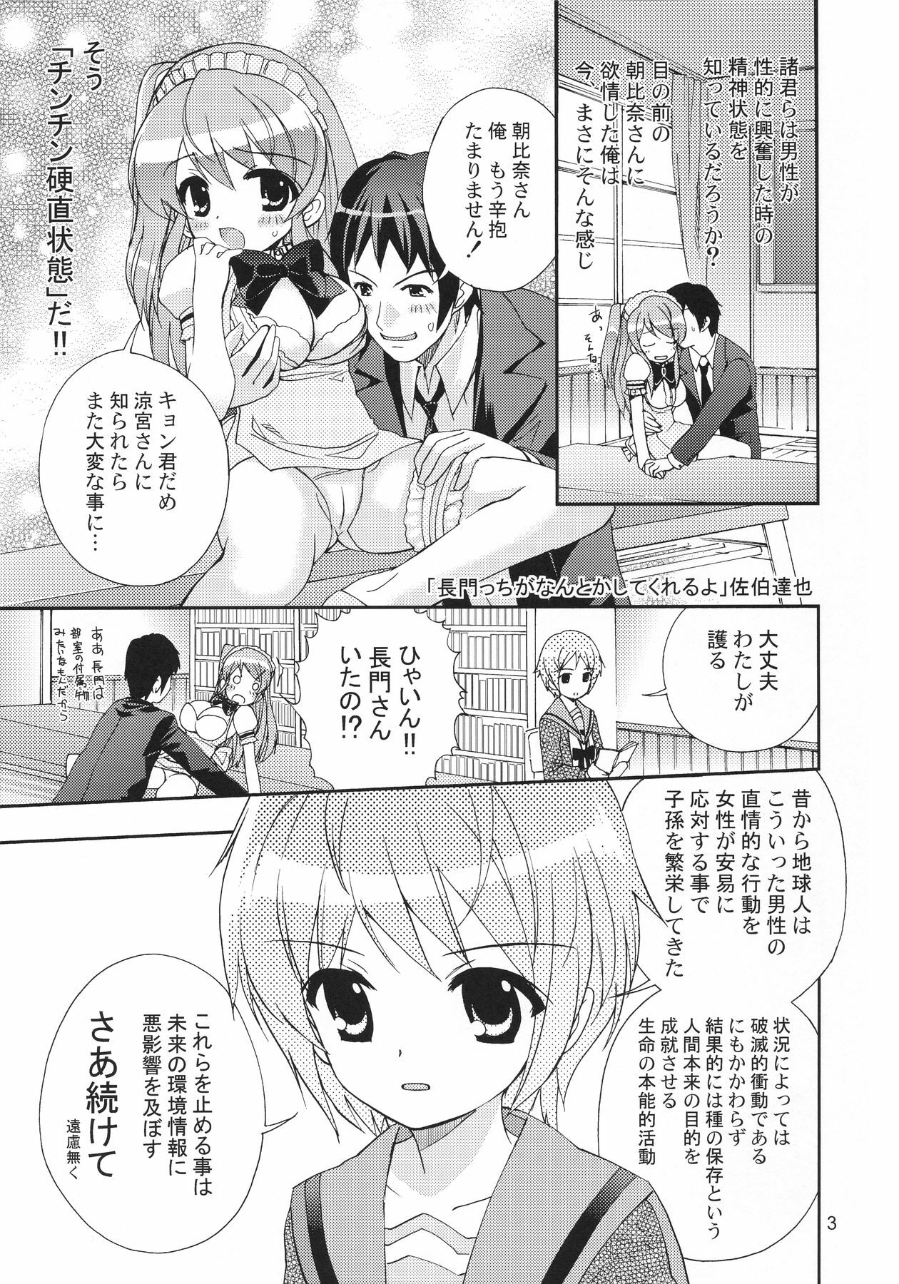 (C70) [Byousatsu Tanukidan (Saeki Tatsuya)] Un, Sore Muri (The Melancholy of Haruhi Suzumiya) page 3 full