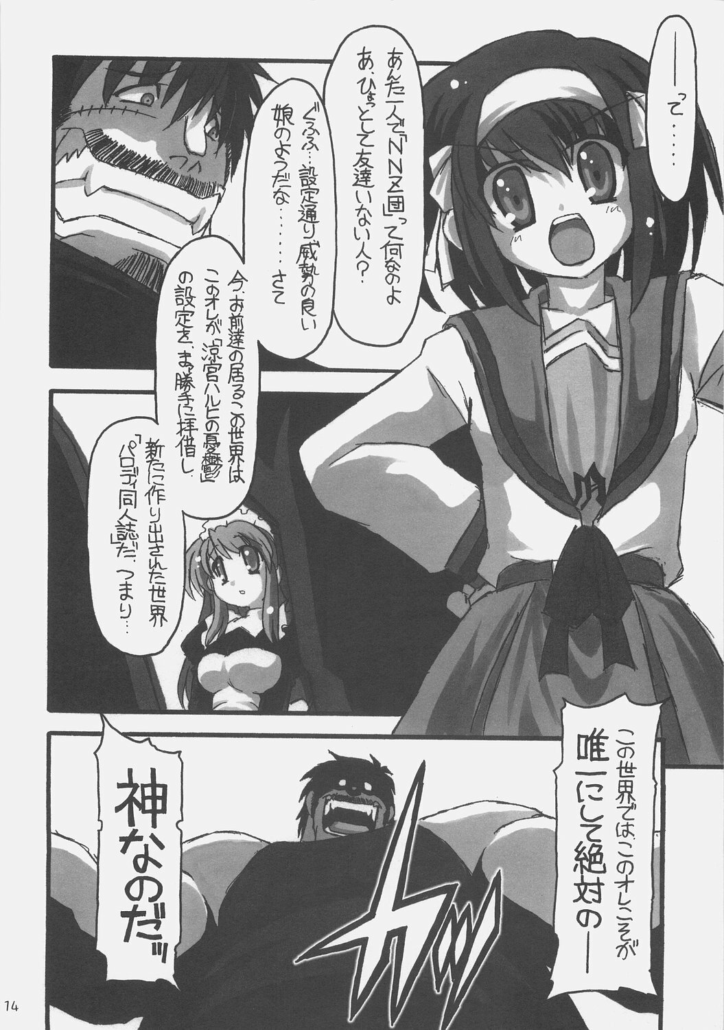 (C70) [NNZ DAN (Great Magami)] SOS-dan Tai NNZ-dan (Suzumiya Haruhi no Yuuutsu) page 13 full