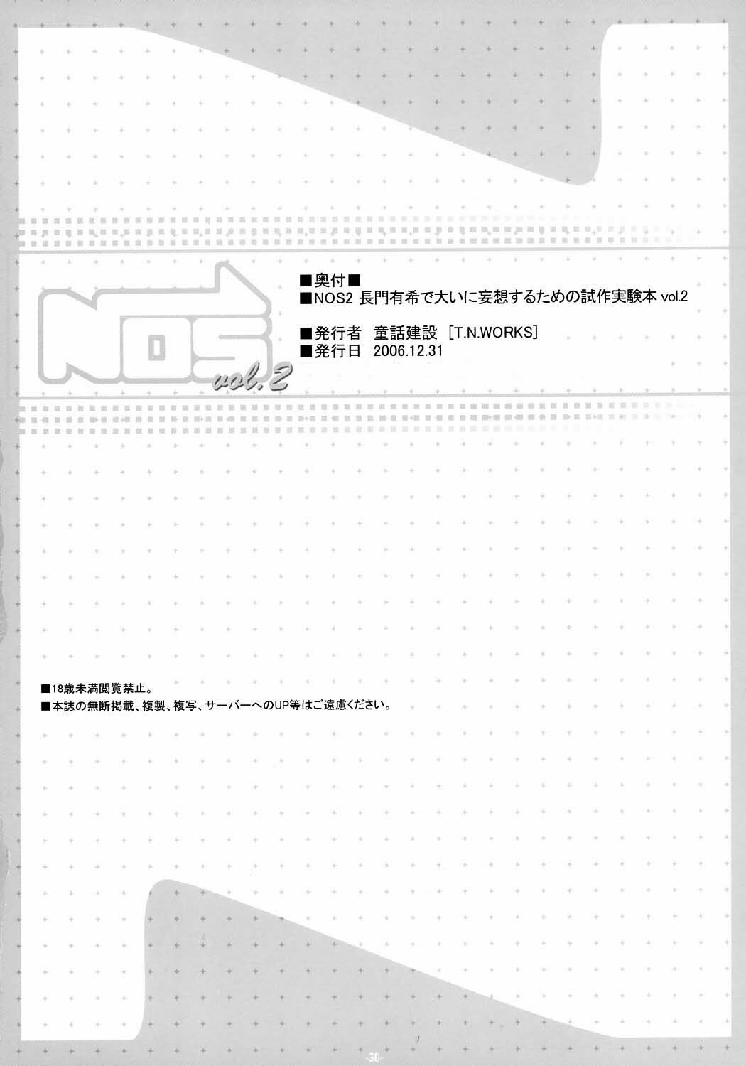 (C71) [T.N.Works | DOUWA-KENSETSU (Nomura Teruya)] NOS vol. 2 Nagato Yuki de Ooini Mousou Suru Tame no Shisaku Jikken Hon (The Melancholy of Haruhi Suzumiya) page 29 full