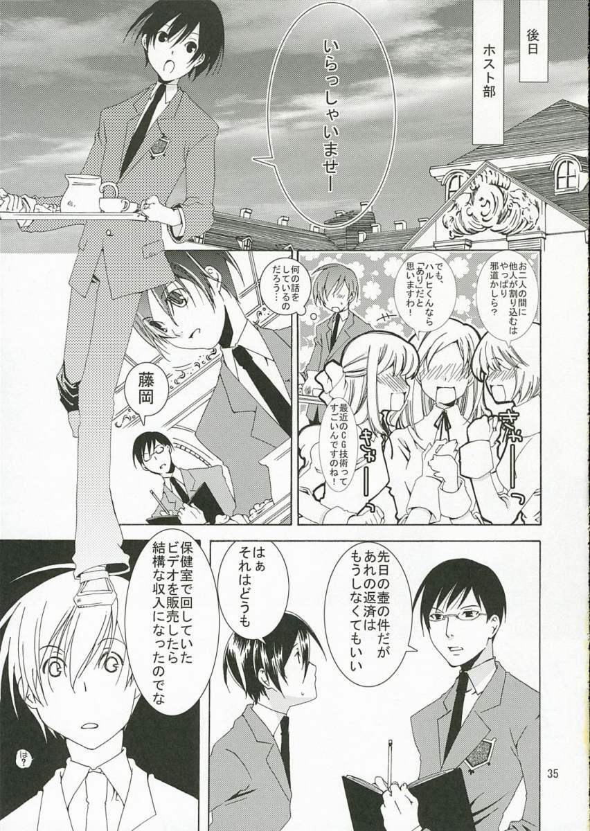 (SC32) [Ichinichi Sanjou (Jinguu Kozueo)] Host-bu no Ohime-sama wa Warui Mahou Tsukai ni Damasareru (Ouran High School Host Club) page 34 full