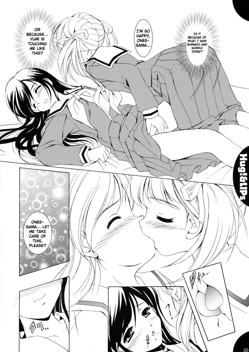 (C65) [Mizumo Club (Mizushiro Takuya)] Hug!&LIPs (Maria-sama ga Miteru) [English][Nakadashi] page 19 full