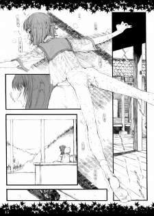 (C64) [Zettai Shoujo (RAITA)] Shinoburedo Iro ni ide ni keri Waga koi wa Mono ya omou to Hito no tou made (Kizuato) - page 15