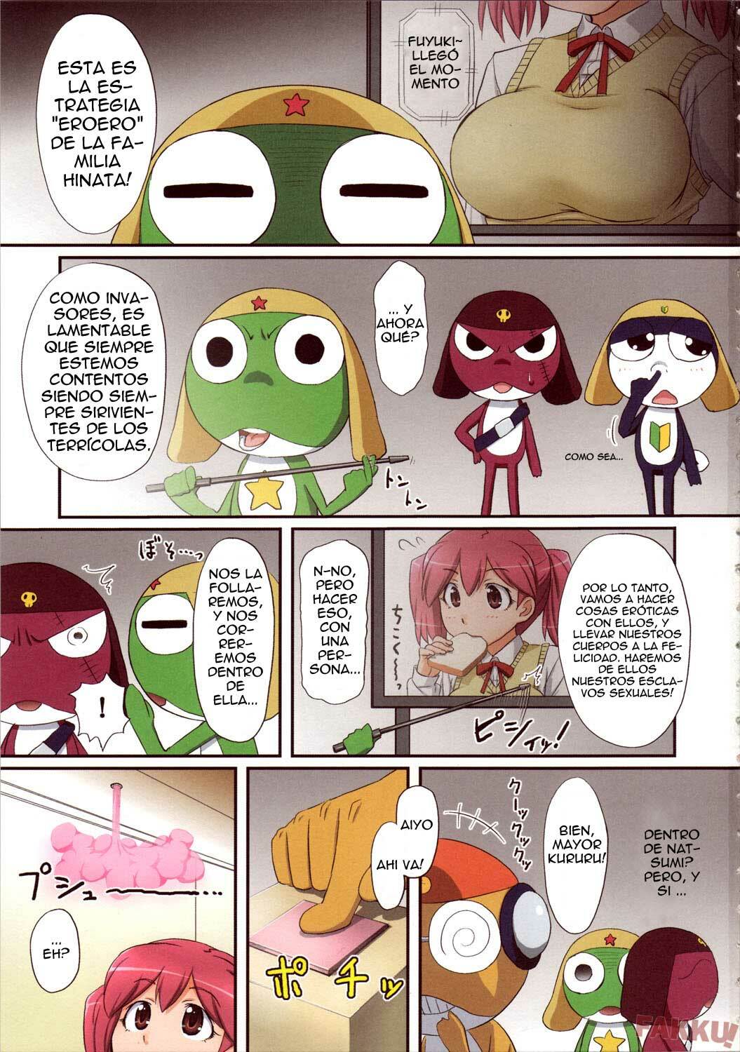 (SC37) [ORANGE☆SOFT (Aru Ra Une)] Hinata-ke EROERO Daisakusen de Arimasu! (Keroro Gunsou) [Spanish] [FAKKU] [Decensored] page 3 full