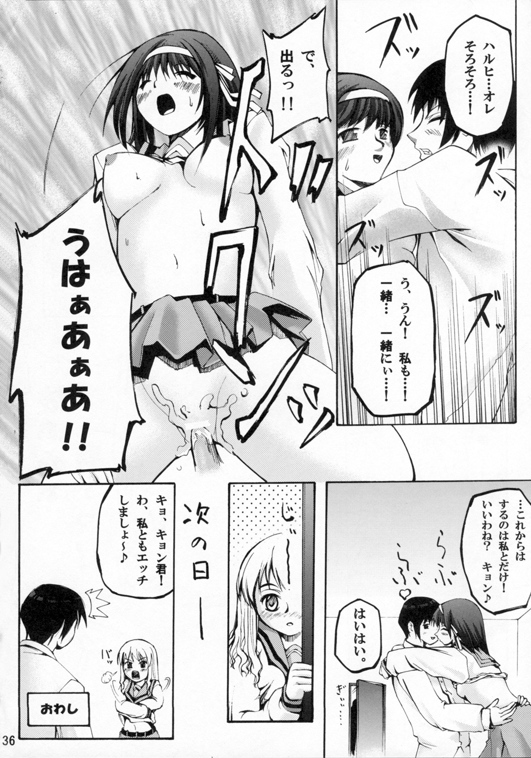 (SC36) [Gamute de kotei (Higetaku, Shiiruzu)] Homing Mode (Suzumiya Haruhi no Yuuutsu) page 38 full