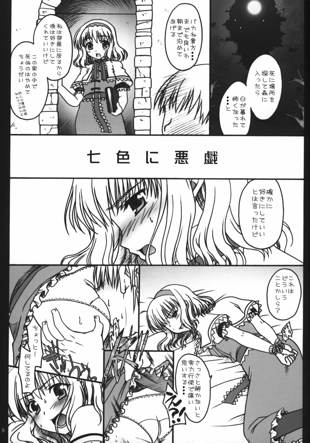 (Reitaisai 5) [IIWAKE-GAISYA (Shigemiya Kyouhei)] Nanairo ni Itazura (Touhou Project) page 3 full