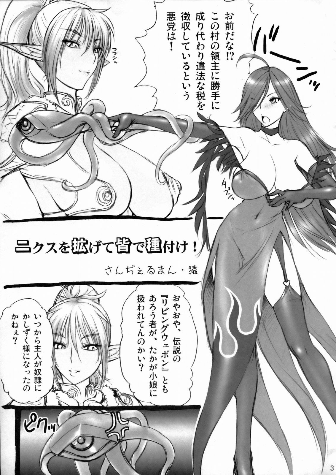 (SC39)[Shinnihon Pepsitou (St.germain-sal)] Nikusu wo Hirogete Minna de Taneduke! (Queen's Blade) page 3 full