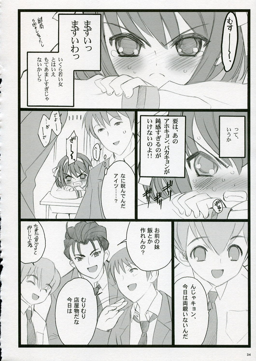 (C70) [Keumaya (Inoue Junichi)] Koi Suru Haruhi wa Setsunakute, Kyon wo Omou to Sugu H shichauu no (The Melancholy of Haruhi Suzumiya) page 34 full