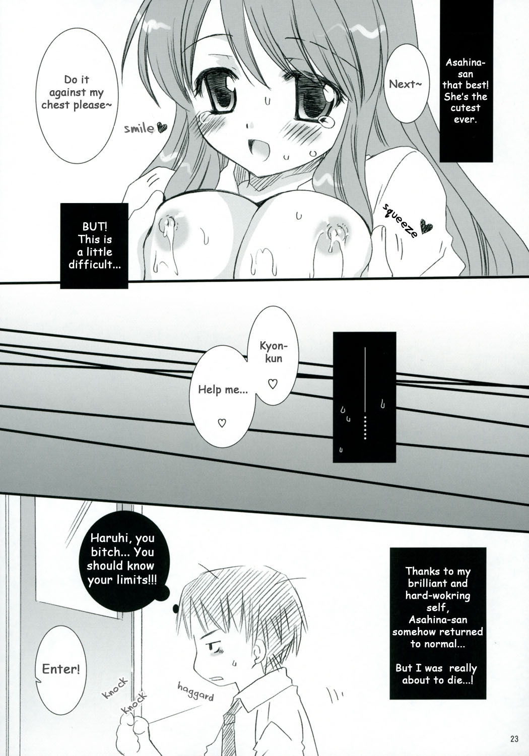 (SC32) [P.S. (Sakura Mitono)] Mikuru Miracle! (Suzumiya Haruhi no Yuuutsu) [English] {doujin-moe.com} page 22 full