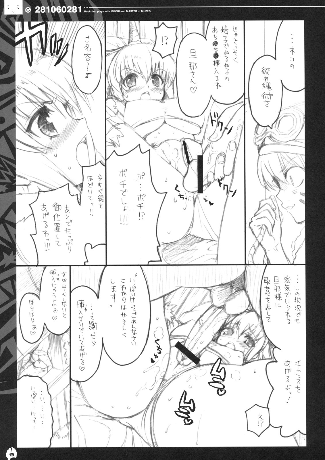 (C74) [QP:flapper (Sakura Koharu, Ohara Tometa)] QPchick 14 - pochi and master (Monster Hunter) page 12 full