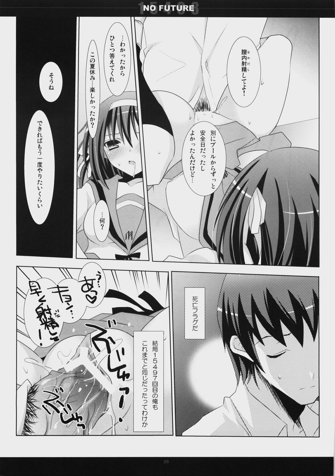 (C74) [honeyking (Mitsu King)] 15498 NO FUTURE (The Melancholy of Haruhi Suzumiya) page 22 full