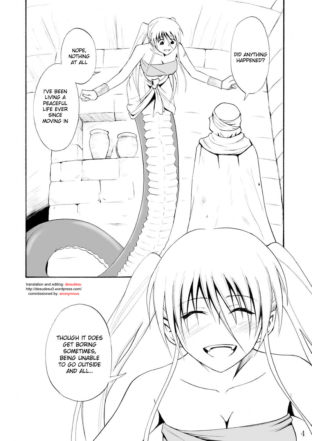 [Hibi Rakuraku (Aoki Kanji)] Pretty Lamia [English] [desudesu] [Digital] page 4 full