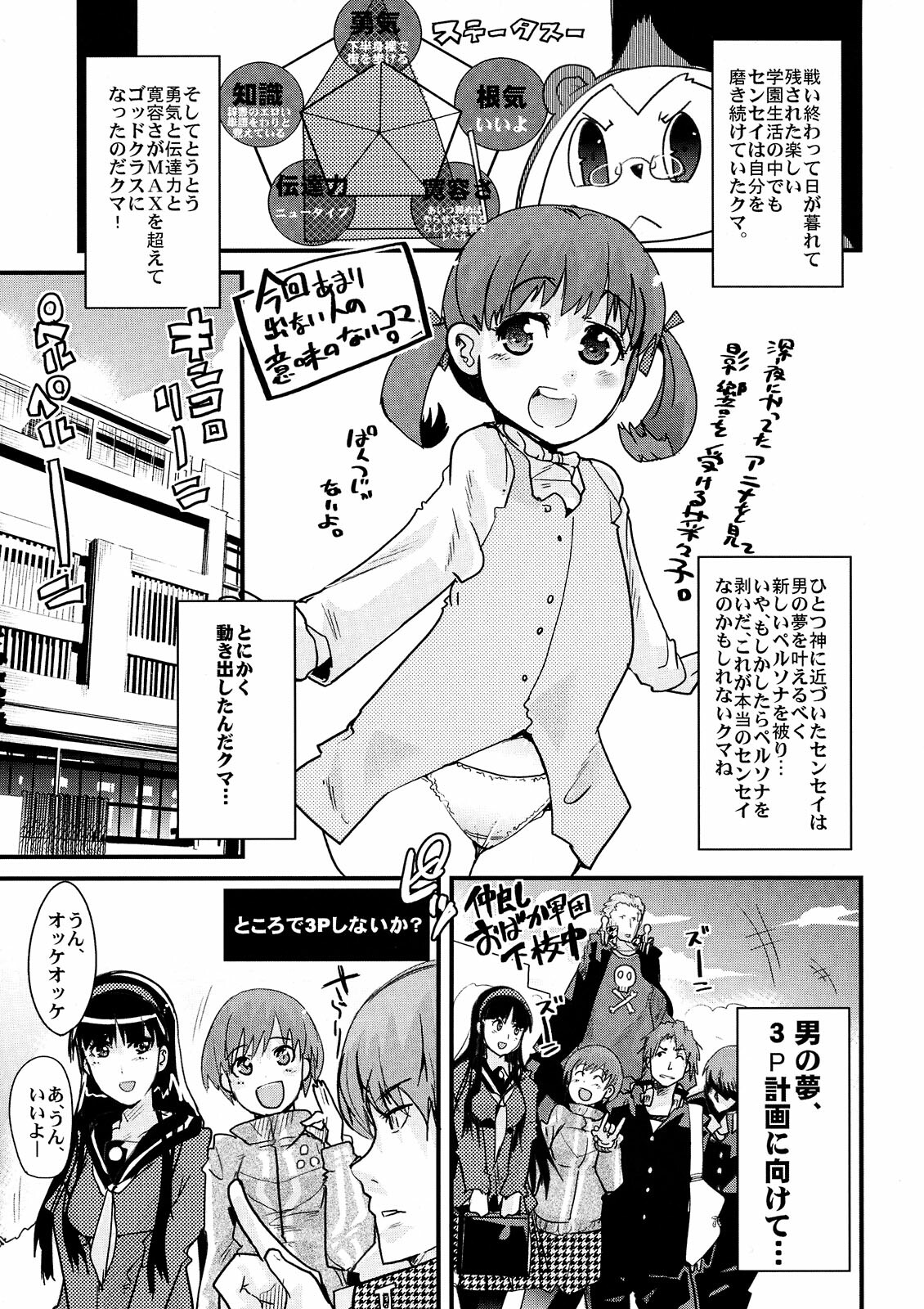 (C75) [Bronco Hitoritabi (Uchi-Uchi Keyaki, Tsukiyoshi Hiroki)] Akai Yukiko to Midori no Chie-chan to Toufu to Paku to Loli (Persona 4) page 5 full