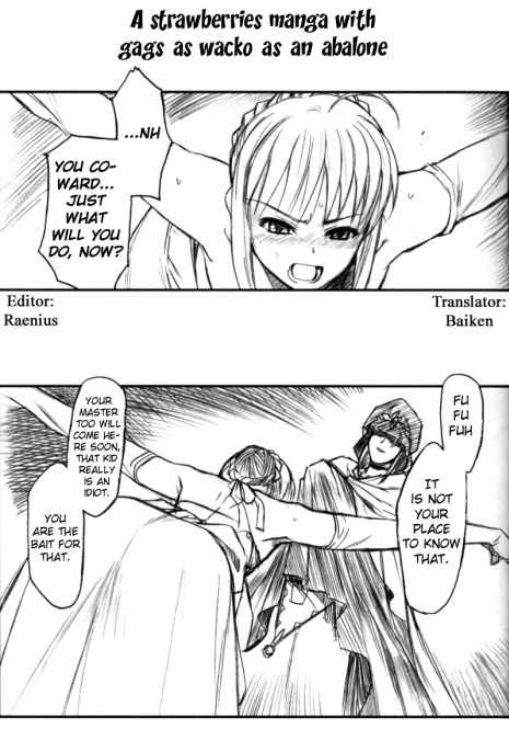 (C66) [TEX-MEX (Red Bear)] Ore Bitoppa Gag Manga Ichigou | A strawberries manga with gags as wacko as an abalone (Fate / Shisei Yon shiki Doujin) (Fate/stay night) [English] [Baiken]