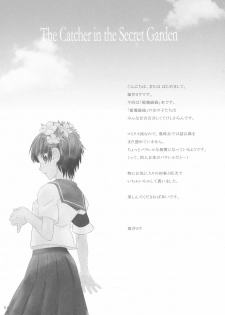 (C75) [BAKA to HASA me (Tsukai You)] Ohanabatake de Tsukamaete - The Catcher in the Secret Garden (Toaru Kagaku no Railgun) - page 3