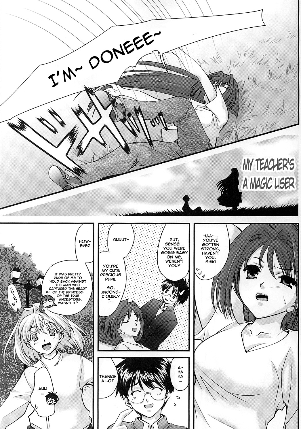 (C67) [Renai Mangaka (Naruse Hirofumi)] Boku no Sensei wa Mahoutsukai (Tsukihime) [English] [Strange Grey Cat] page 2 full