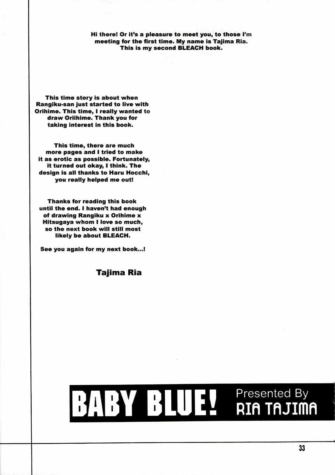 (C70) [SUBSONIC FACTOR (Tajima Ria)] BABY BLUE! (BLEACH) [English] {doujin-moe.us} page 32 full