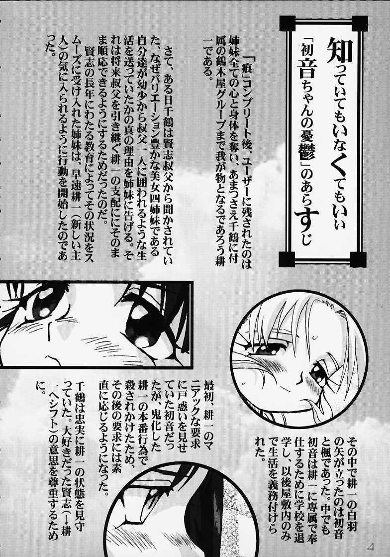 (C58) [Takotsuboya (TK)] Chizuru-san no Yuuutsu!! Zoku Hatsune-chan no Yuuutsu!! (Kizuato) page 3 full