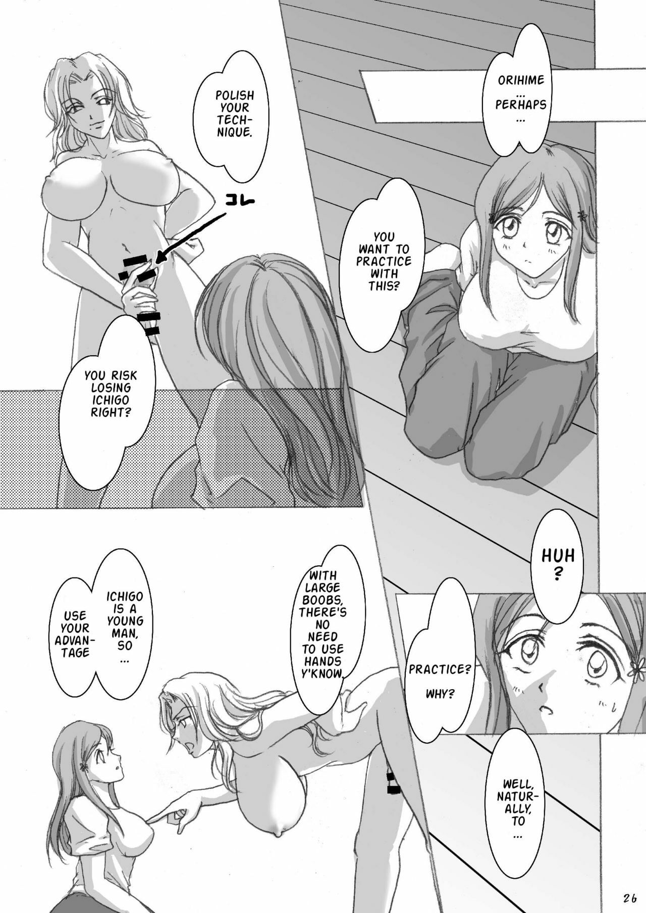 (C72) [Hijouguchi, RUBY FRUIT (Kotozuki Runo, TEI-OH-K-TAKAMURO)] It Keeps It Secret Without Forgetting Sweet Gunpowder - Amai Kayaku wo Mune ni Himete (Bleach) [English] {doujin-moe.com} page 25 full