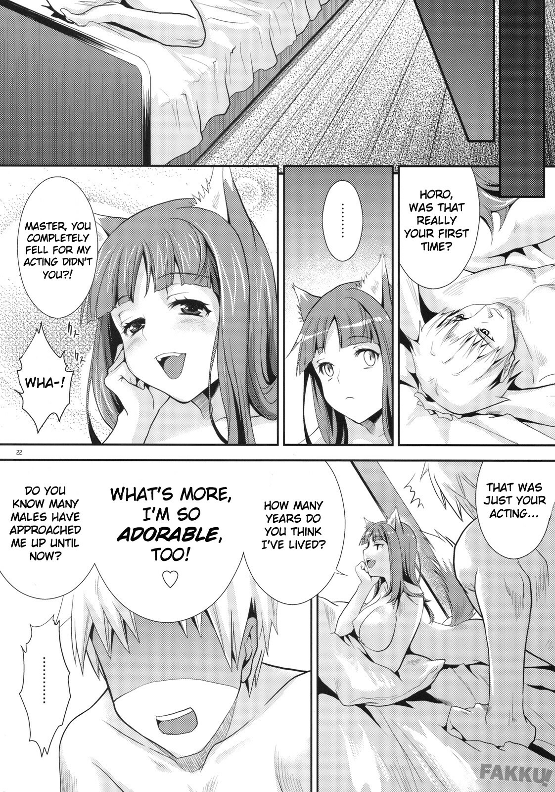 (COMIC1☆3) [Koakuma Sageha (Sage Joh)] Ookami to Mitsu Ringo (Spice and Wolf) [English] [FAKKU] page 21 full