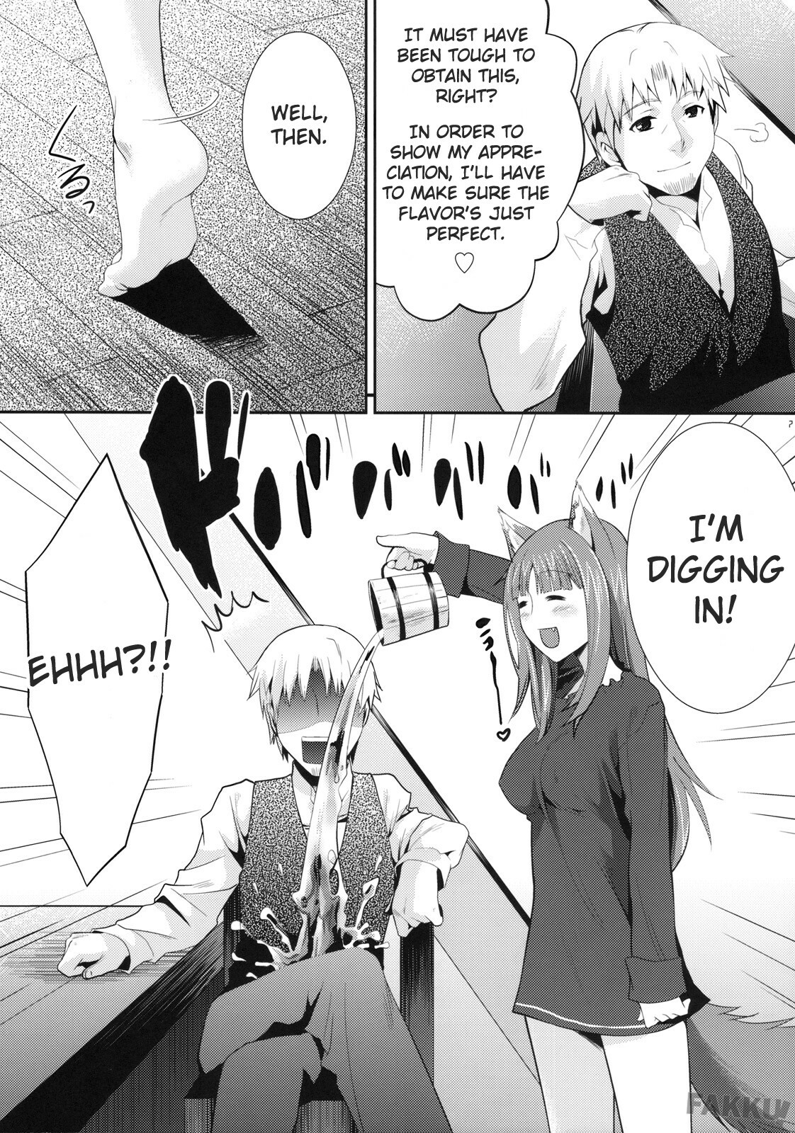 (COMIC1☆3) [Koakuma Sageha (Sage Joh)] Ookami to Mitsu Ringo (Spice and Wolf) [English] [FAKKU] page 6 full