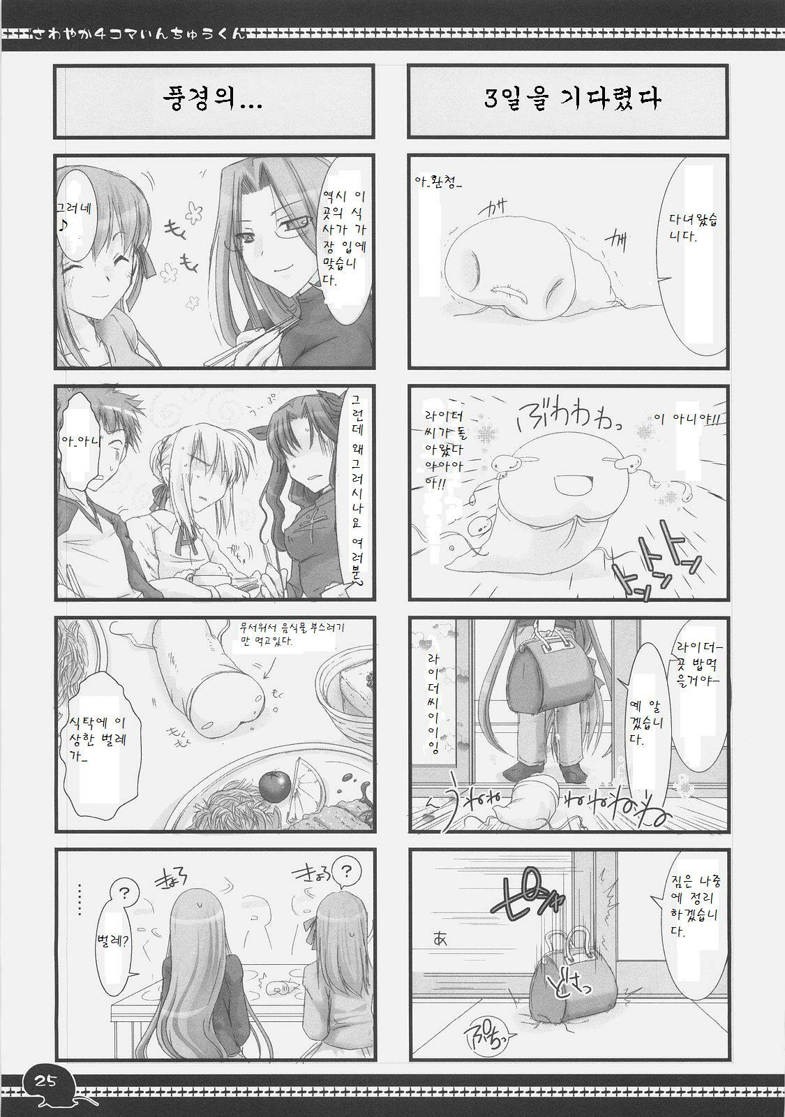 (C71) [UDON-YA (Kizuki Aruchu, ZAN)] Sawayaka 4koma Inchuu-kun Soushuuhen + alpha (Fate/stay night) [Korean] page 24 full