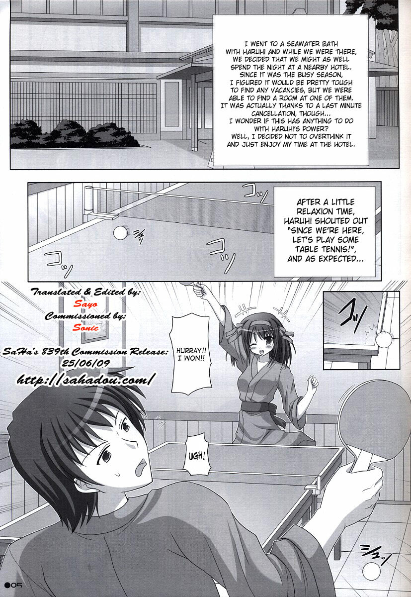 [Turning Point (Uehiro)] Harukyon no Ecchi Hon 5 (The Melancholy of Haruhi Suzumiya) [English] [SaHa] page 4 full