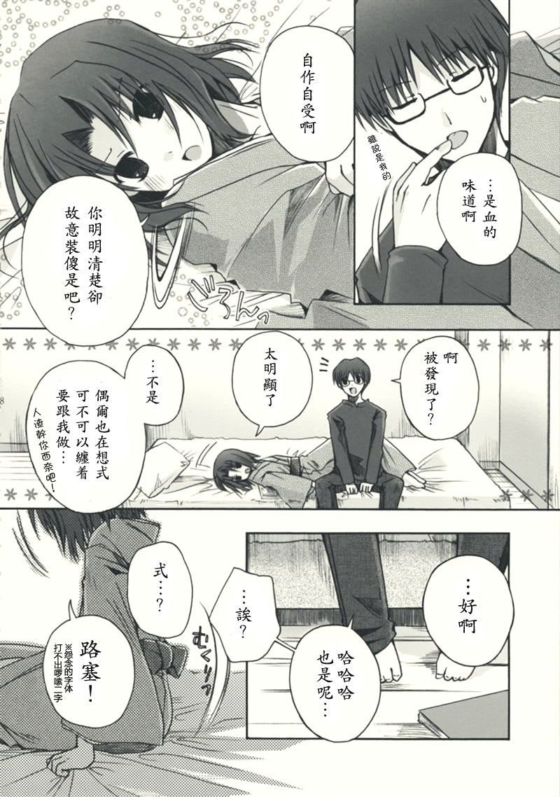 (C75) [Alkaloid (Izumiya Otoha)] Mitsuyume (Kara no Kyoukai) [Chinese] [枫色汉化组] page 8 full