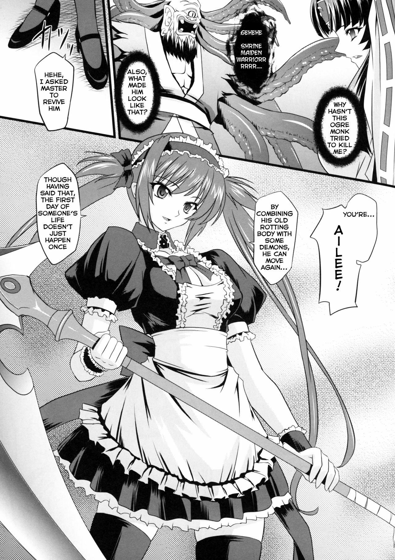 (COMIC1☆2) [Neko Saffron (inoino)] Musha Miko Dajoku Emaki | Warrior Maiden Disgrace (Queen's Blade) [English] [monomonkey] page 4 full