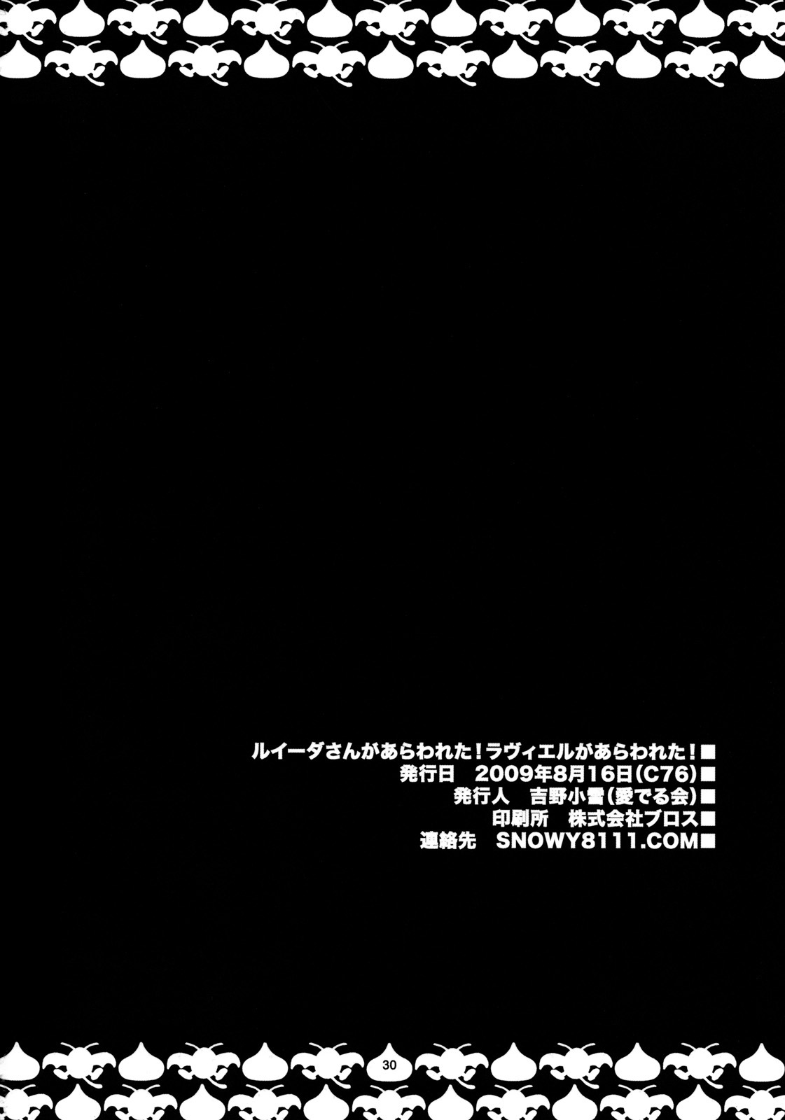 (C76) [Mederukai (Yoshino Koyuki)] Ruida-san ga Arawareta! Raviel ga Arawareta! (Dragon Quest IX) page 29 full