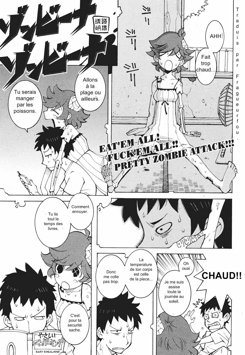 [Dowman Sayman] Zombie Na Zombie Na | Eat'em All! Fuck'em All!! Pretty Zombie Attack!!! (COMIC Kairakuten 2007-09) [French] [Fragueurfou] page 1 full