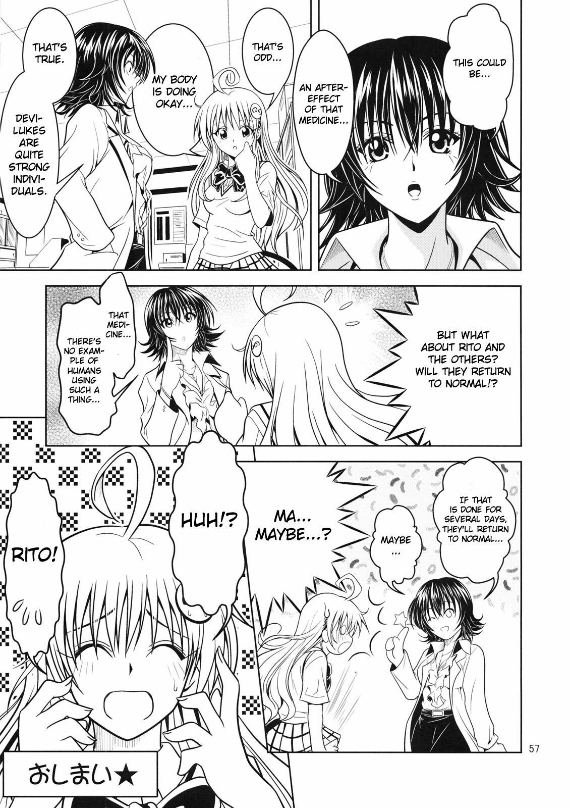 [Gangontou (Fukori)] Anoko-tachi ga Taihen na Koto ni Nattemasu 2 (To LOVE-Ru) [English] {doujin-moe.us} page 56 full