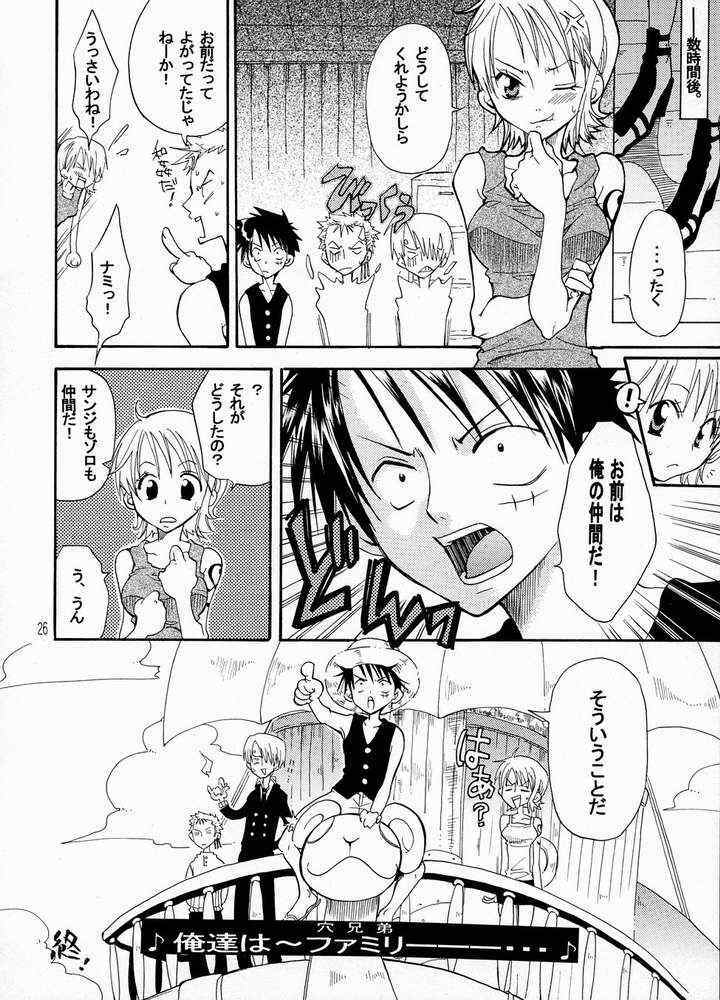 [Kurione-kan (YU-RI)] Nami-chan to Shirokujichuu (ONE PIECE) page 26 full