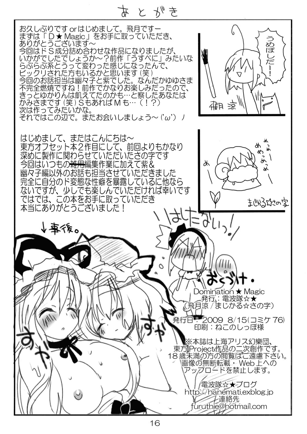 (C76) [Denpa Tai (Magical Sanoji, Hizuki Ryou)] Domination Magic (Touhou Project) page 17 full
