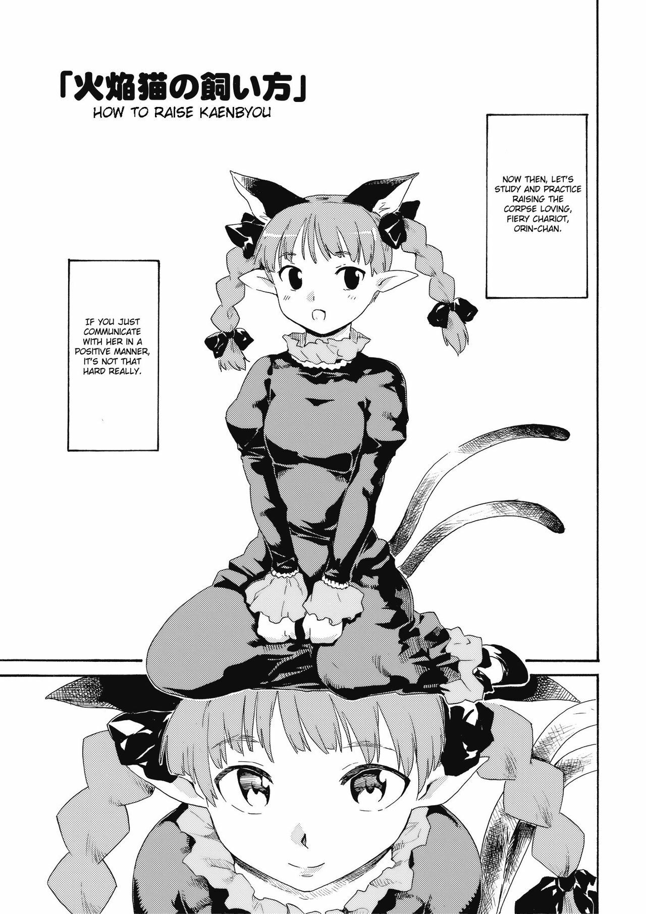 (Kouroumu 5) [Paranoia Cat (Fujiwara Shunichi)] Touhou Ukiyo Emaki Kaenbyou no Kaikata, Jigokugarasu no Sodatekata (Touhou Project) [English] page 3 full