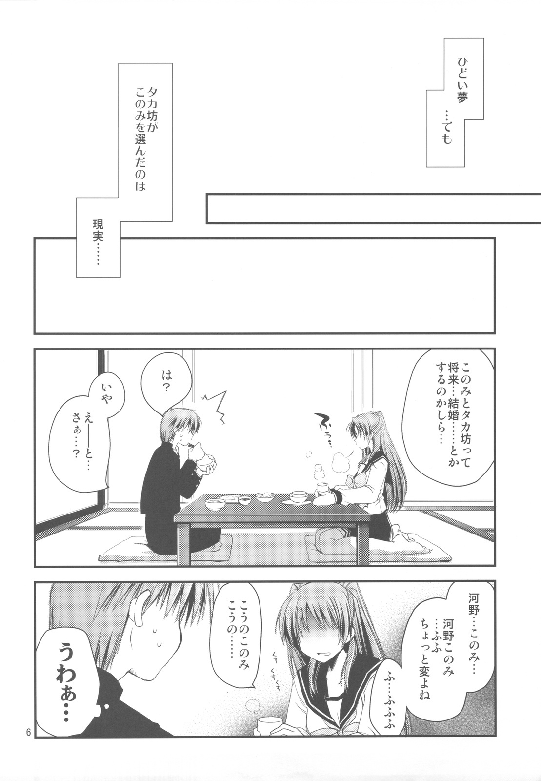 (C77) [Ponkotsu Works] Sappari Fukou na Kousaka Tamaki (ToHeart 2) page 6 full