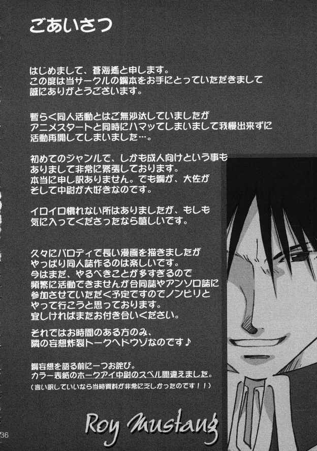 (C65) [ROUTE134 (Aomi Haruka)] Gunjou no Yoru no Umoufu (Fullmetal Alchemist) page 35 full