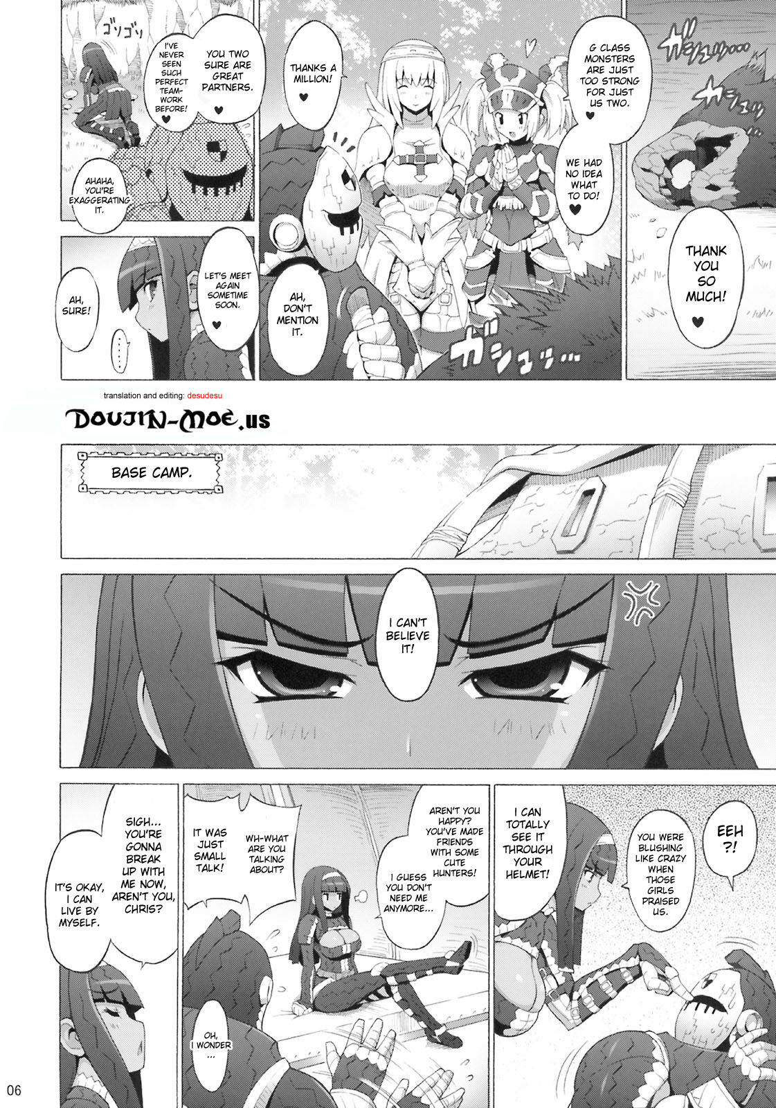 (C76) [FREAKS (Onomeshin, Mike)] Kyonyuu Hunter 2nd | Big Breast Hunter 2 (Monster Hunter) [English] {doujin-moe.us} page 5 full