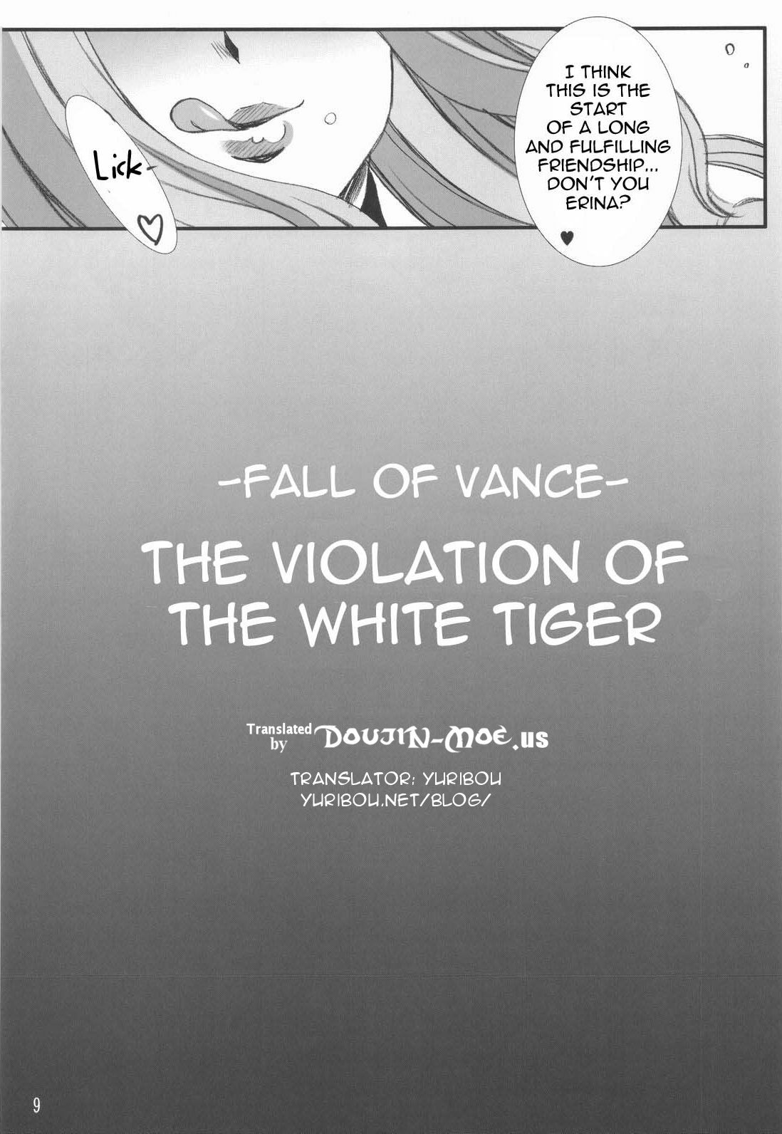 (COMIC1☆3) [H.B (B-RIVER)] Vance Kanraku - Byakko Juurin | Fall of Vance - The Violation of the White Tiger (Queen's Blade) [English] {doujin-moe.us} page 8 full