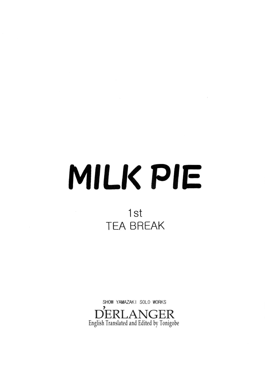 [D'ERLANGER (Yamazaki Show)] MILK PIE 1st TEA BREAK [English] [Tonigobe] page 3 full