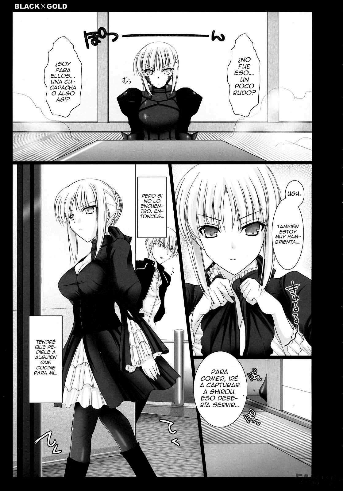 (C72) [UDON-YA (Kizuki Aruchu, ZAN)] BLACKxGOLD (Fate/hollow ataraxia) [Spanish] [Decensored] page 4 full