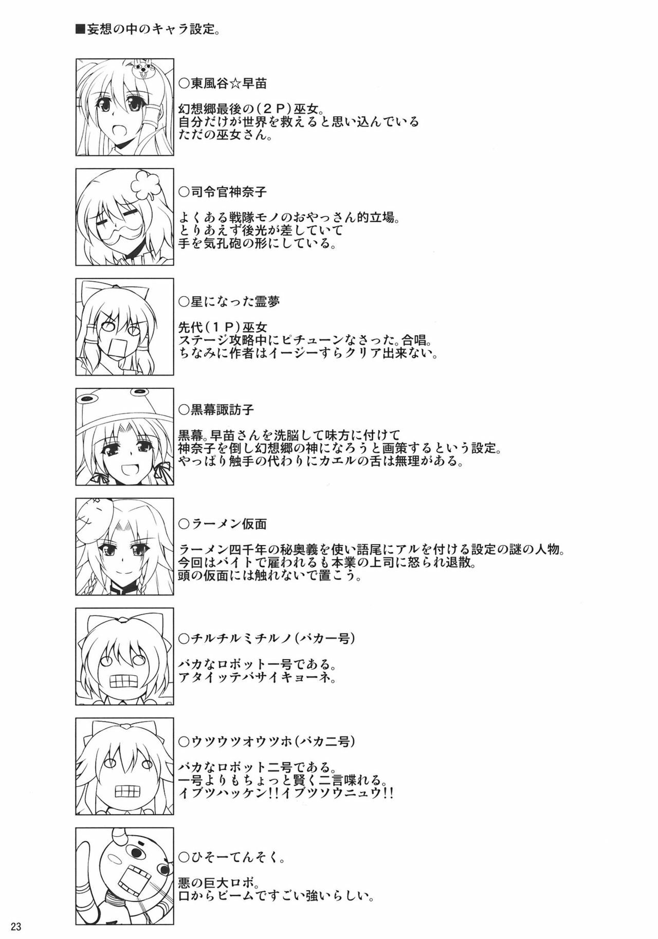 (C77) [Dokomademo Aoi Sora ni Ukabu Niku (Nikusoukyuu)] Kochiya Mousou Tensoku (Touhou Project) page 23 full