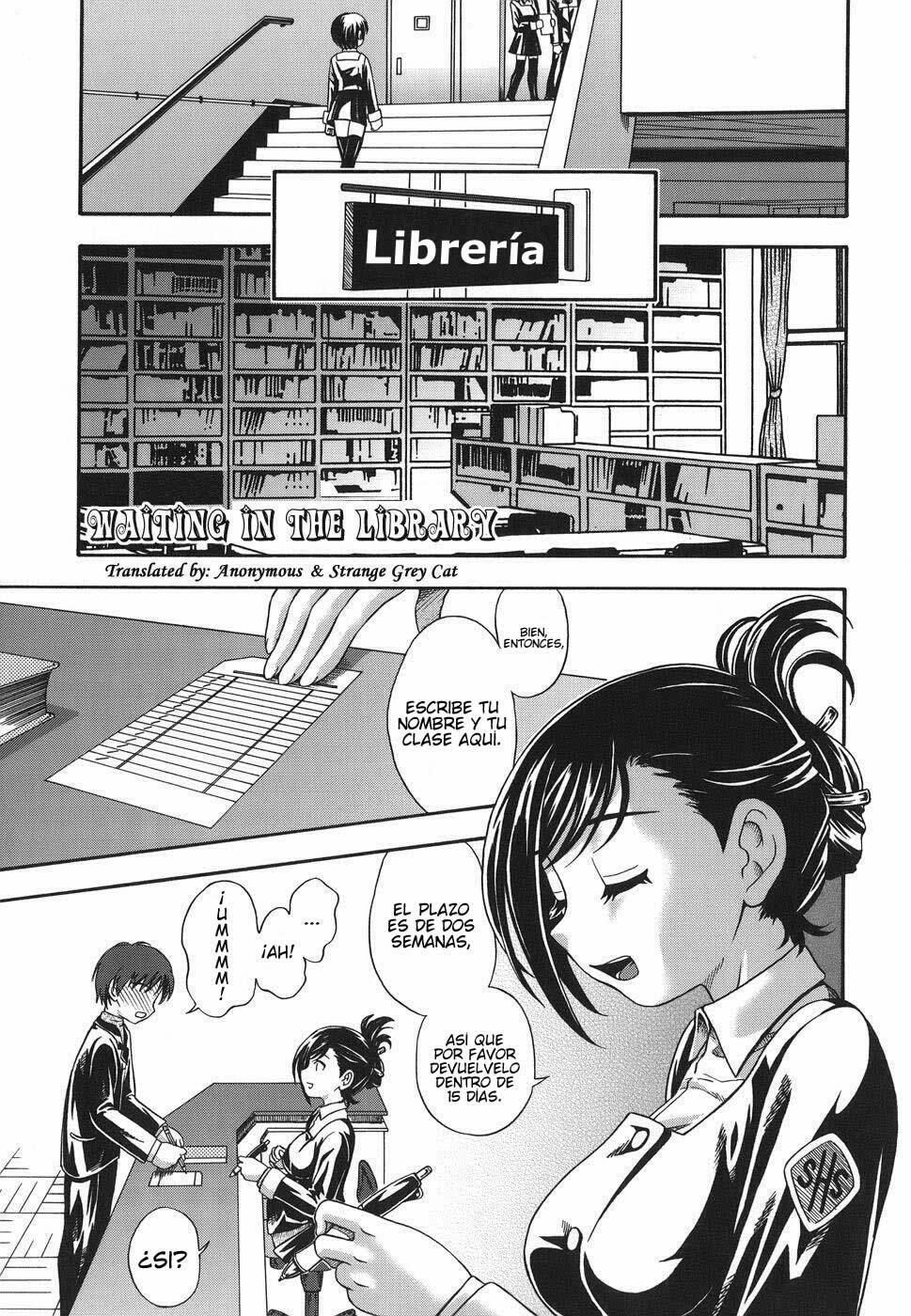 [Fukudahda] Toshoshitsu de Matteru | Waiting in the Library (Koi ni Ochiyou) [Spanish] [Javiert239] page 1 full