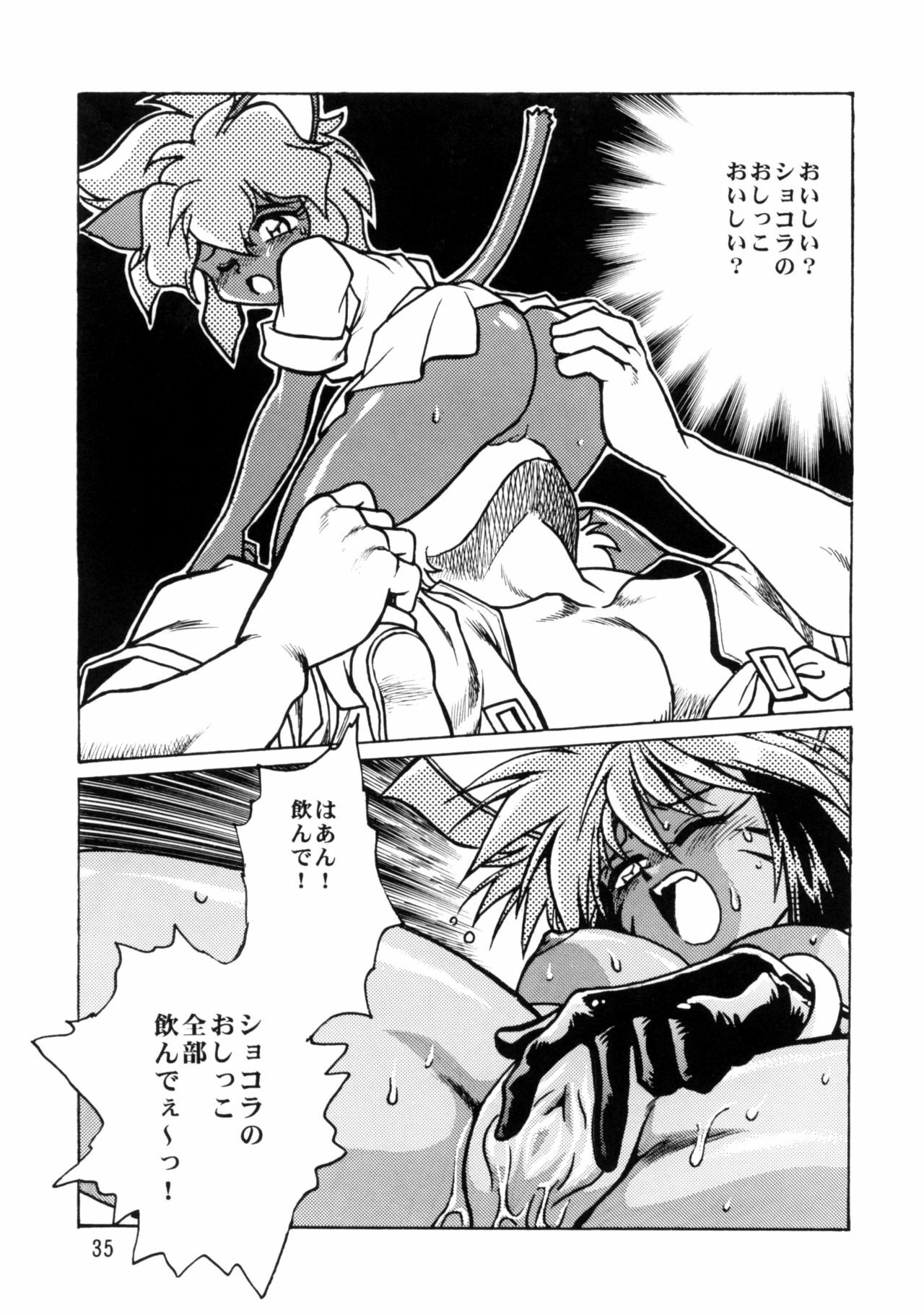 (C57) [Studio Katsudon (Manabe Jouji)] HELP ME Nyanmar-sama vol.2 (Juuni Senshi Bakuretsu Eto Ranger) page 34 full