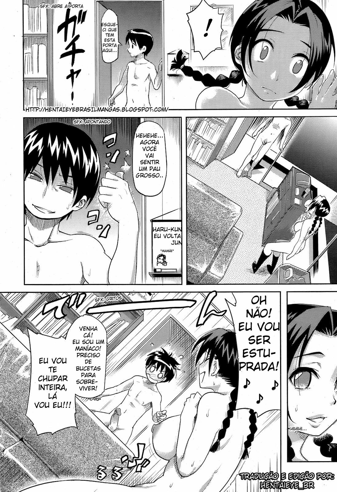 [Isako Rokuroh] Kyoudaizakari | Irmãos em Chamas (Bishoujo Kakumei KIWAME 2009-04 Vol. 1) [Portuguese-BR] [HentaiEyeBR] [Decensored] page 10 full