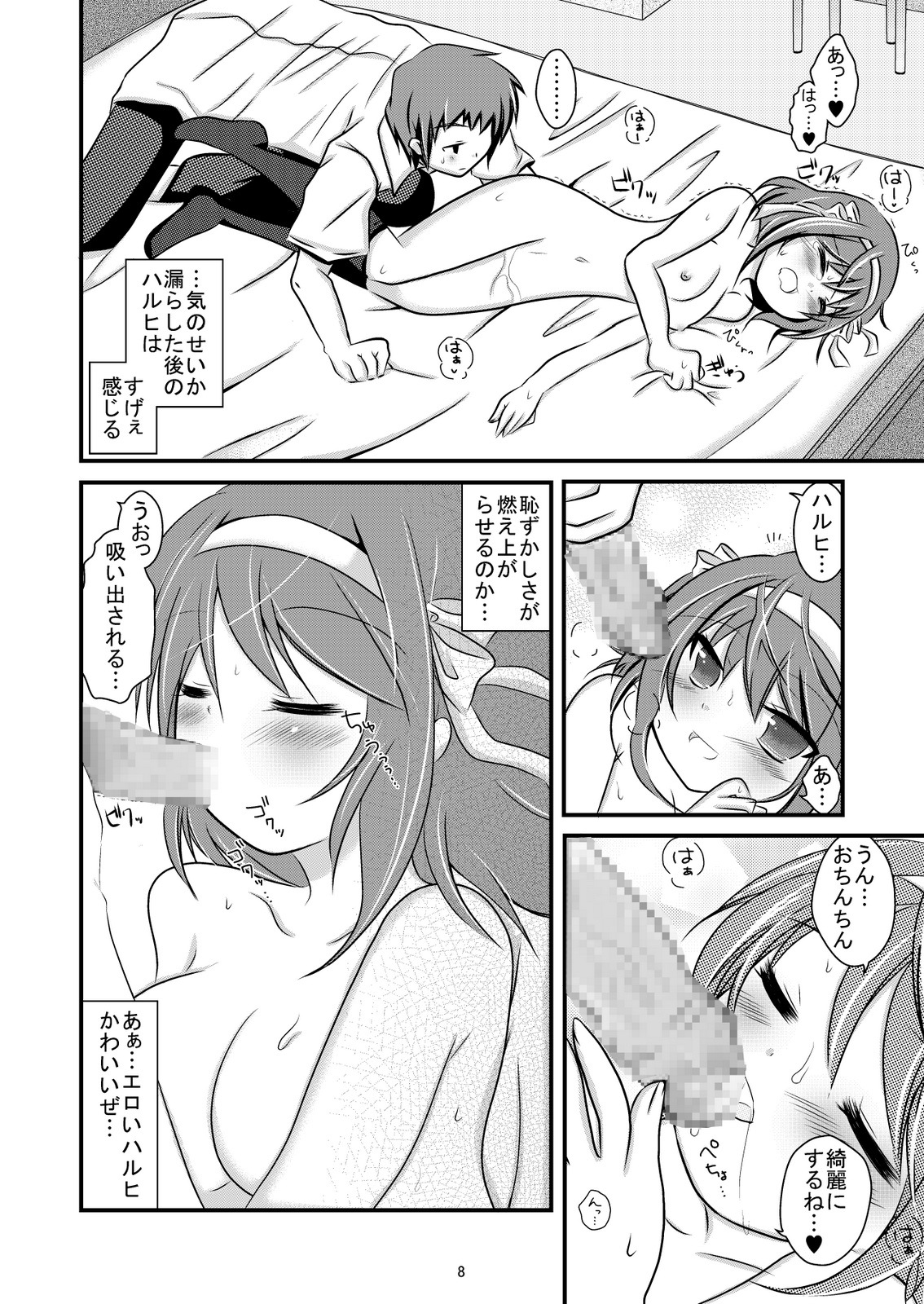 (C76) [Mousou Kai no Juunin wa Ikiteiru. (Kandanchi)] Daisuki na Haruhi dakara Ijime taku narunja naika # 02 Omorashi Choukyou Hen (Suzumiya Haruhi no Yuuutsu) page 8 full