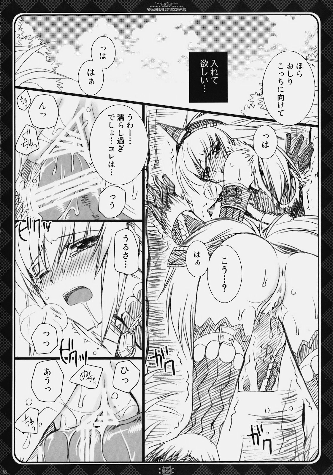 (C76) [GOUACHE BLUE, Ryuu no Kinyoubi (Mizushima Sorahiko, Ryuga Syo)] Hunter + Hunter (Monster Hunter) page 21 full